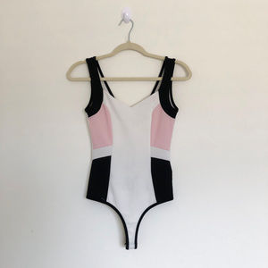PRIVY Black White Pink Sleeveless BodySuit